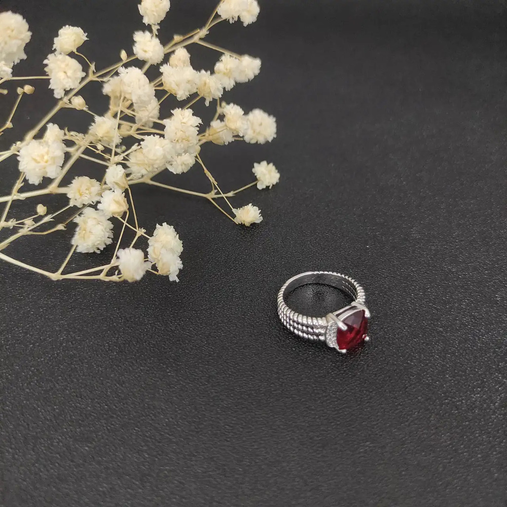 David Yurman pav-paved red diamond ring - Picture 4 of 5